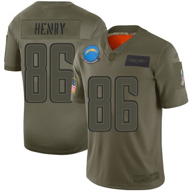Los Angeles Chargers NFL Football Hunter Henry Olive Jersey Men Limited  #86 2019 Salute to Service